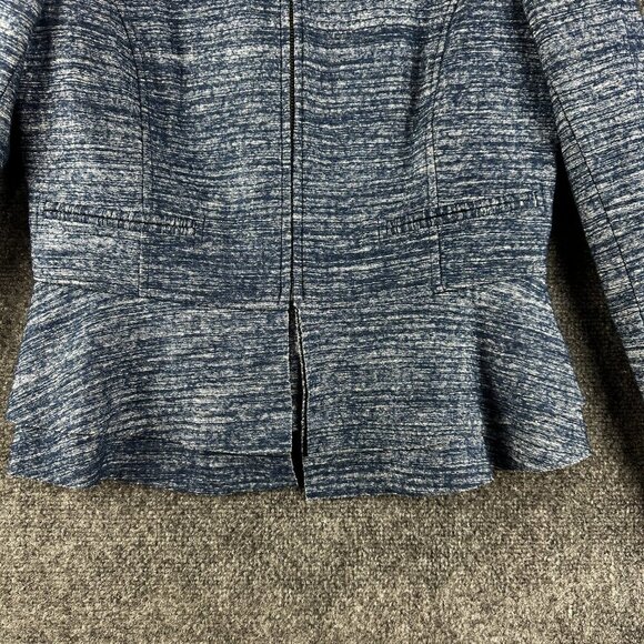 Banana Republic Sweater Women 2 Cardigan Blue Full Zip Lined Fluted Hem - Picture 2 of 8